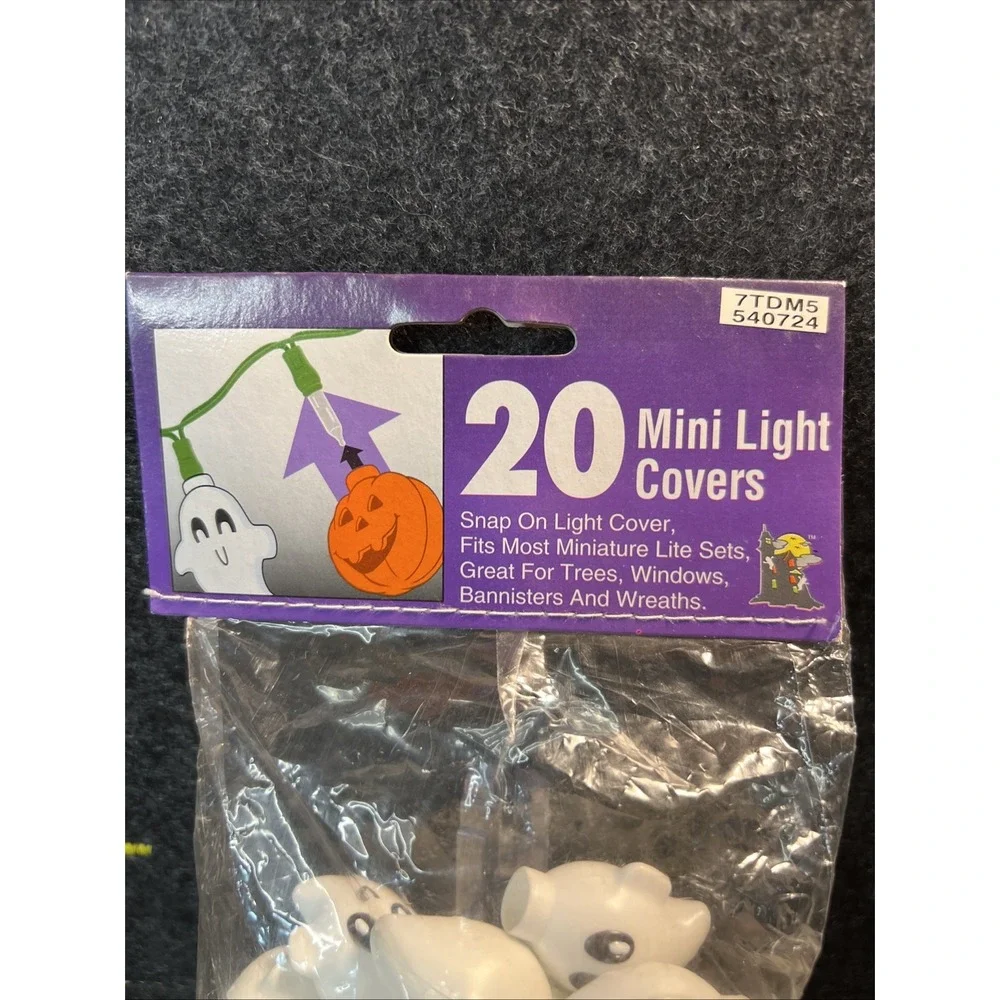 NEW Vintage Halloween Ghosts Mini Light‎ Covers 20 Pieces